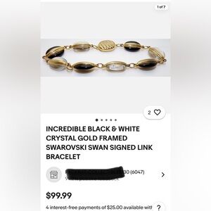 Swarovski Black & Clear Crystal Bracelet